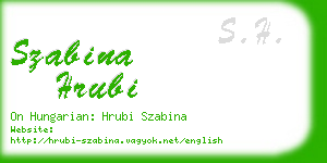 szabina hrubi business card